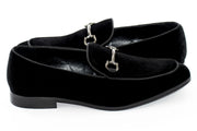 Men's Black Velvet Bit Loafer