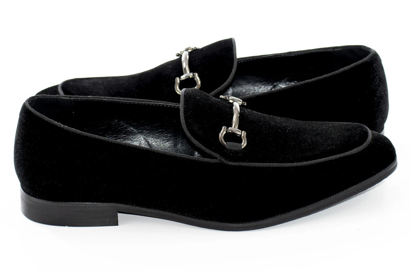 Men's Black Velvet Bit Loafer