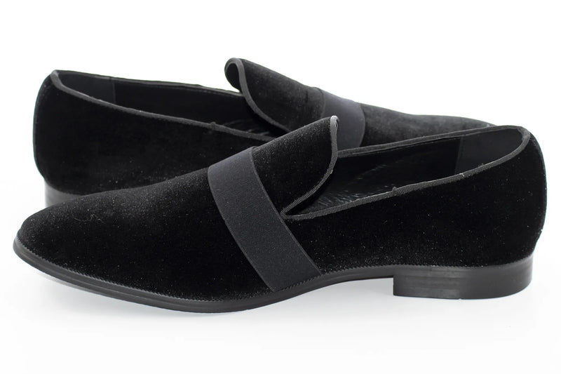 Black Strap Velvet Smoking Loafer