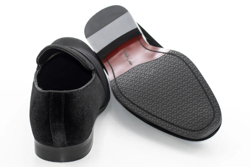 Black Strap Velvet Smoking Loafer