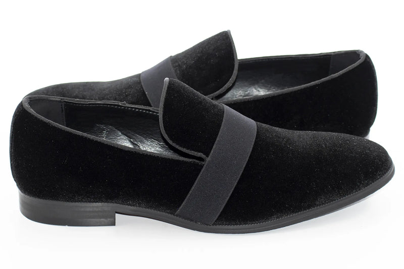 Black Strap Velvet Smoking Loafer