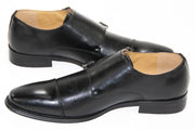Men's Black Leather Double Strapped Monk Strap