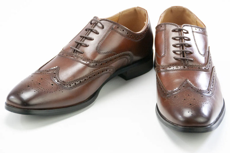 Dark Brown Leather Oxford Wingtip Lace-Up