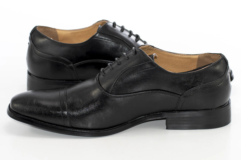 Black Classic Cap-Toe Oxford