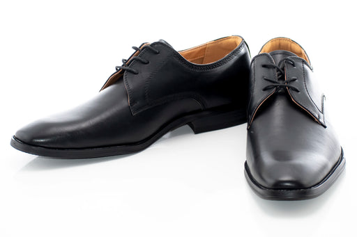 Men's Black Leather Derby Lace Dress Shoe