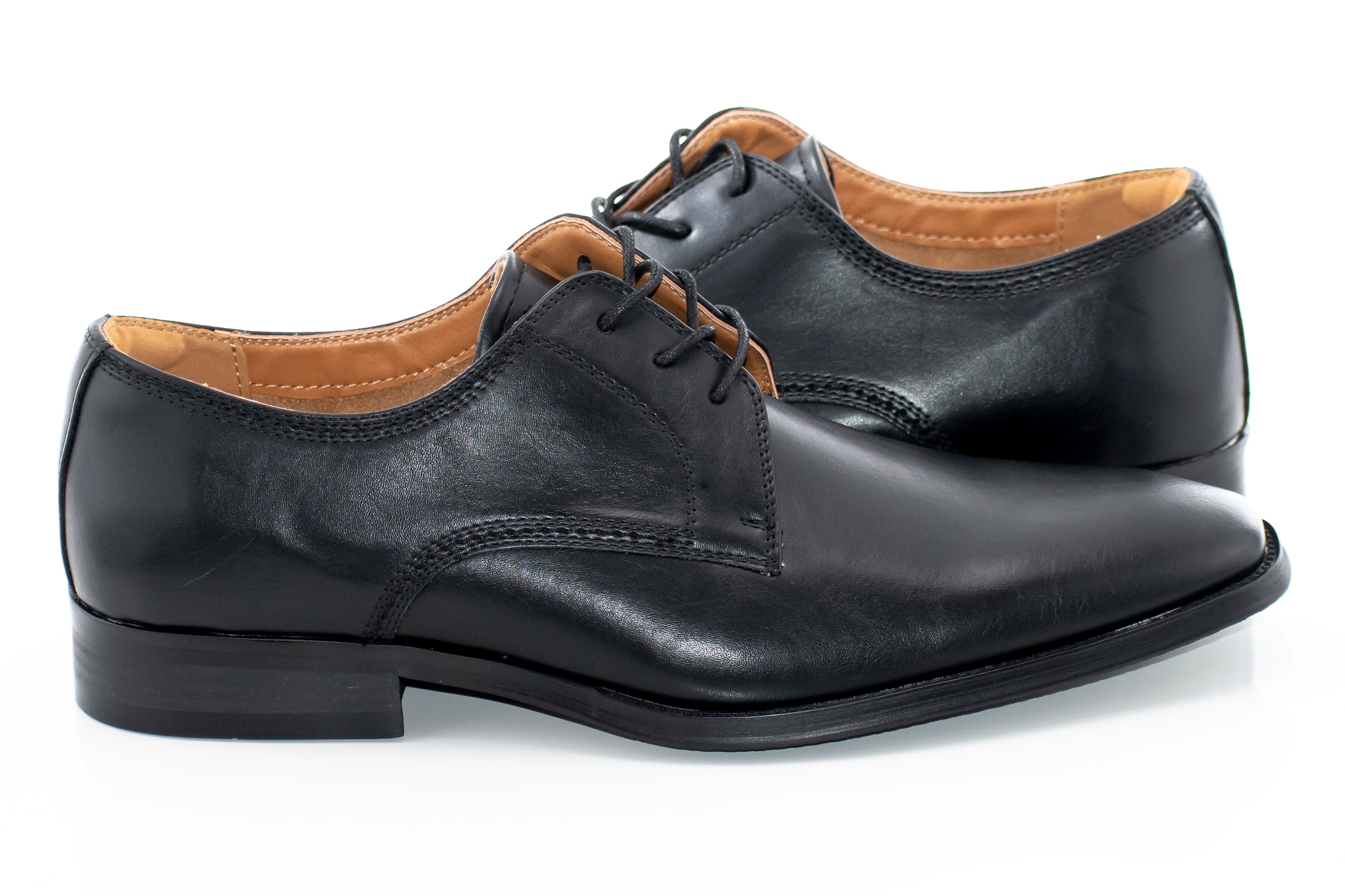 Men's Black Leather Derby Lace Dress Shoe