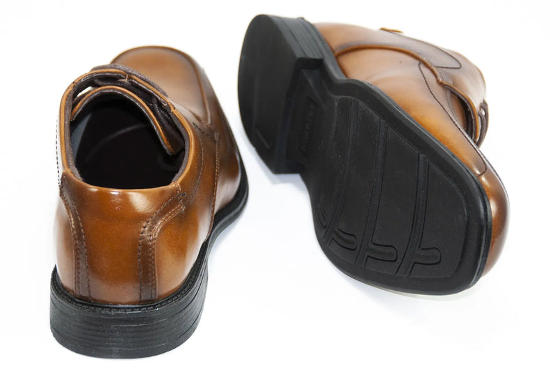 Cognac Square-Toed Lace-Up