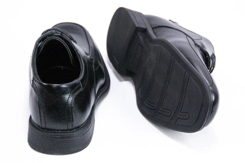 Black Square-Toed Lace-Up