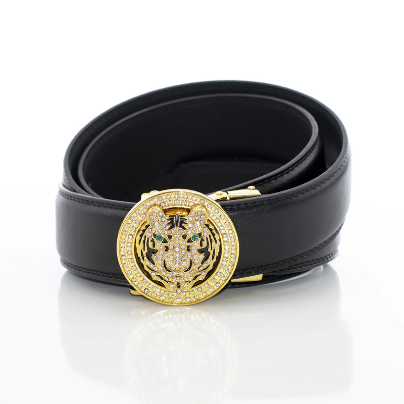 Men's Gold Tiger Diamond Belt Buckle