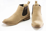 Men's Beige Suede Leather Chelsea Boot