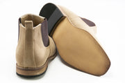 Men's Beige Suede Leather Chelsea Boot