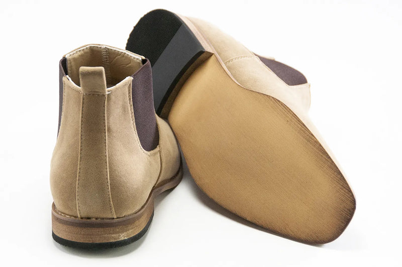 Men's Beige Suede Leather Chelsea Boot