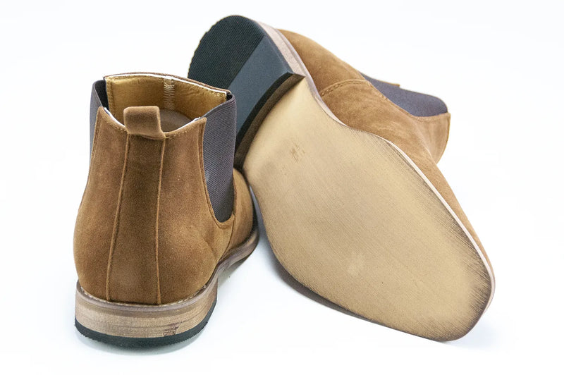 Men's Camel Brown Suede Leather Chelsea Boot
