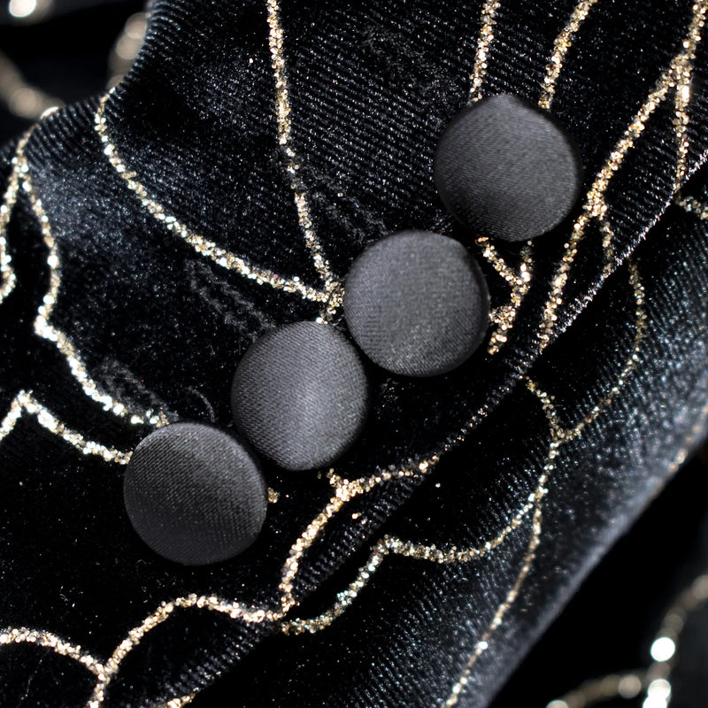 Black Gold Floral Tailored-Fit Jacket