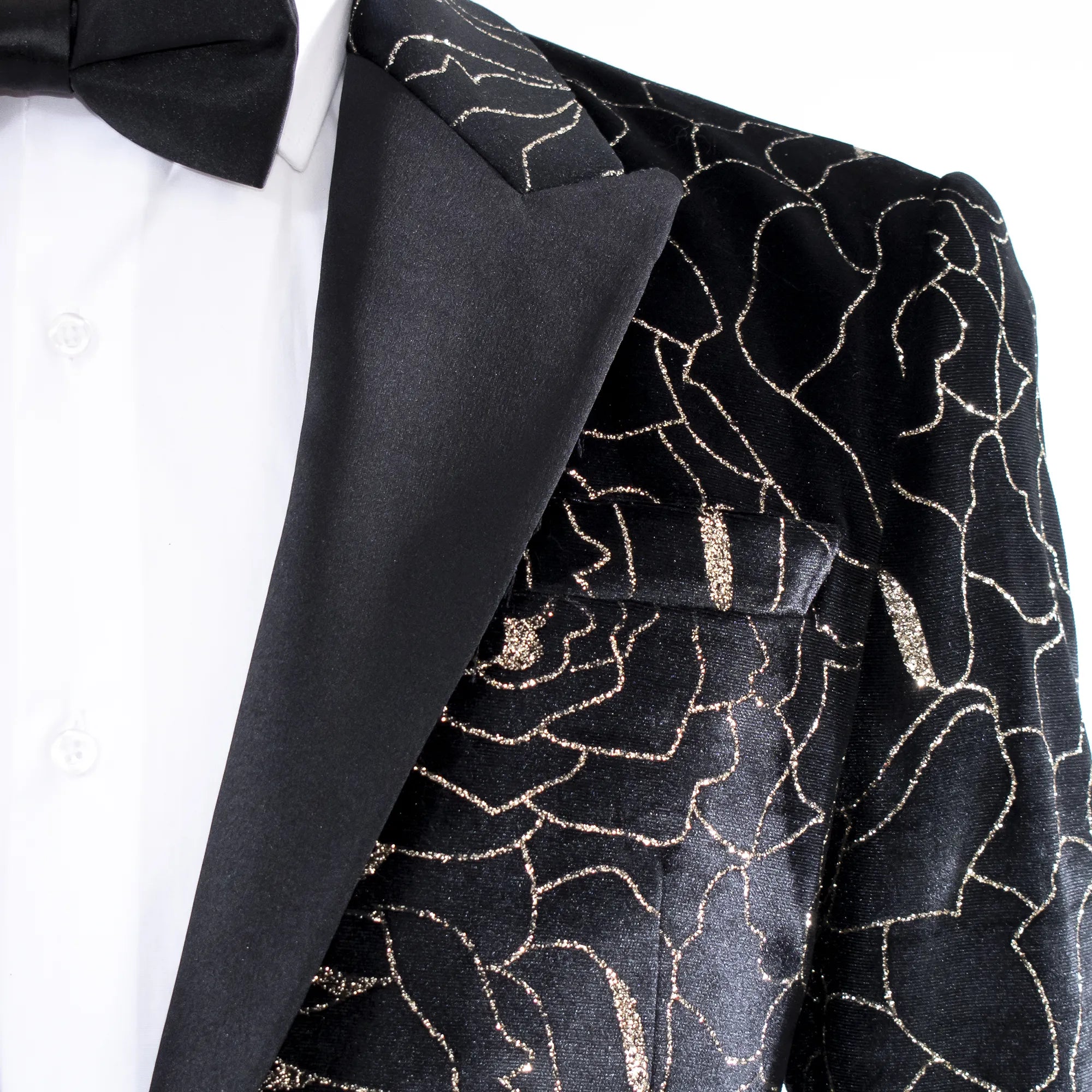 Black Gold Floral Tailored-Fit Jacket