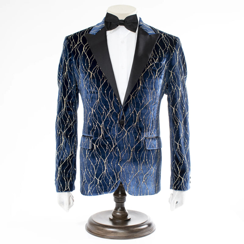 Navy Gold Strike Tailored-Fit Jacket