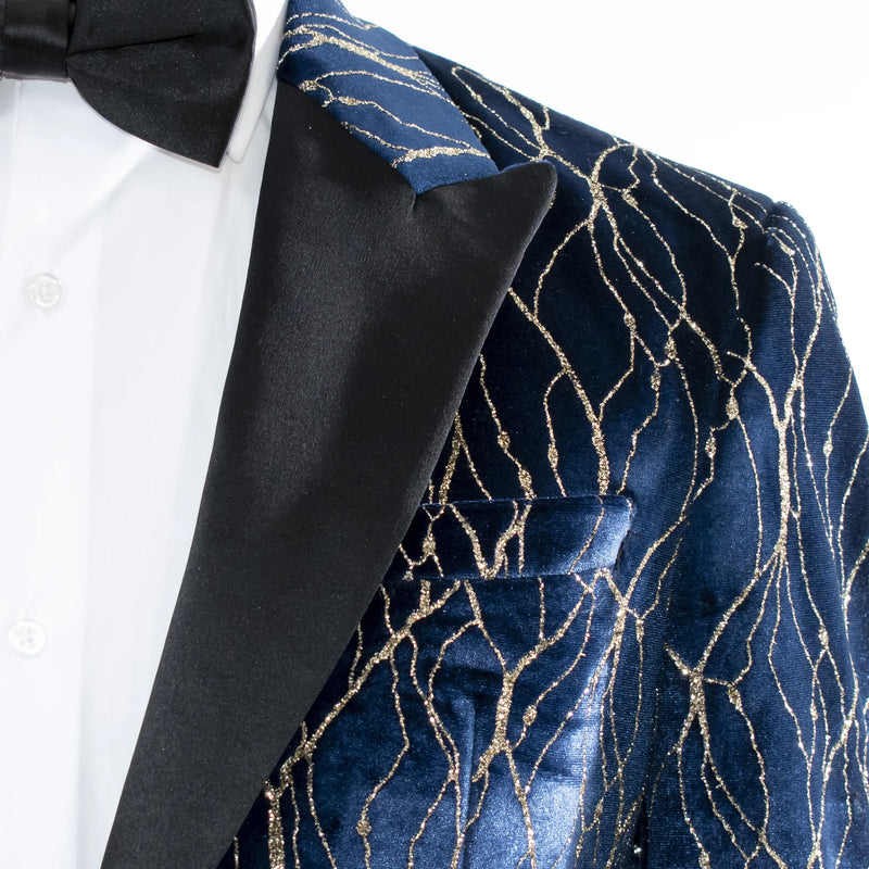 Navy Gold Strike Tailored-Fit Jacket