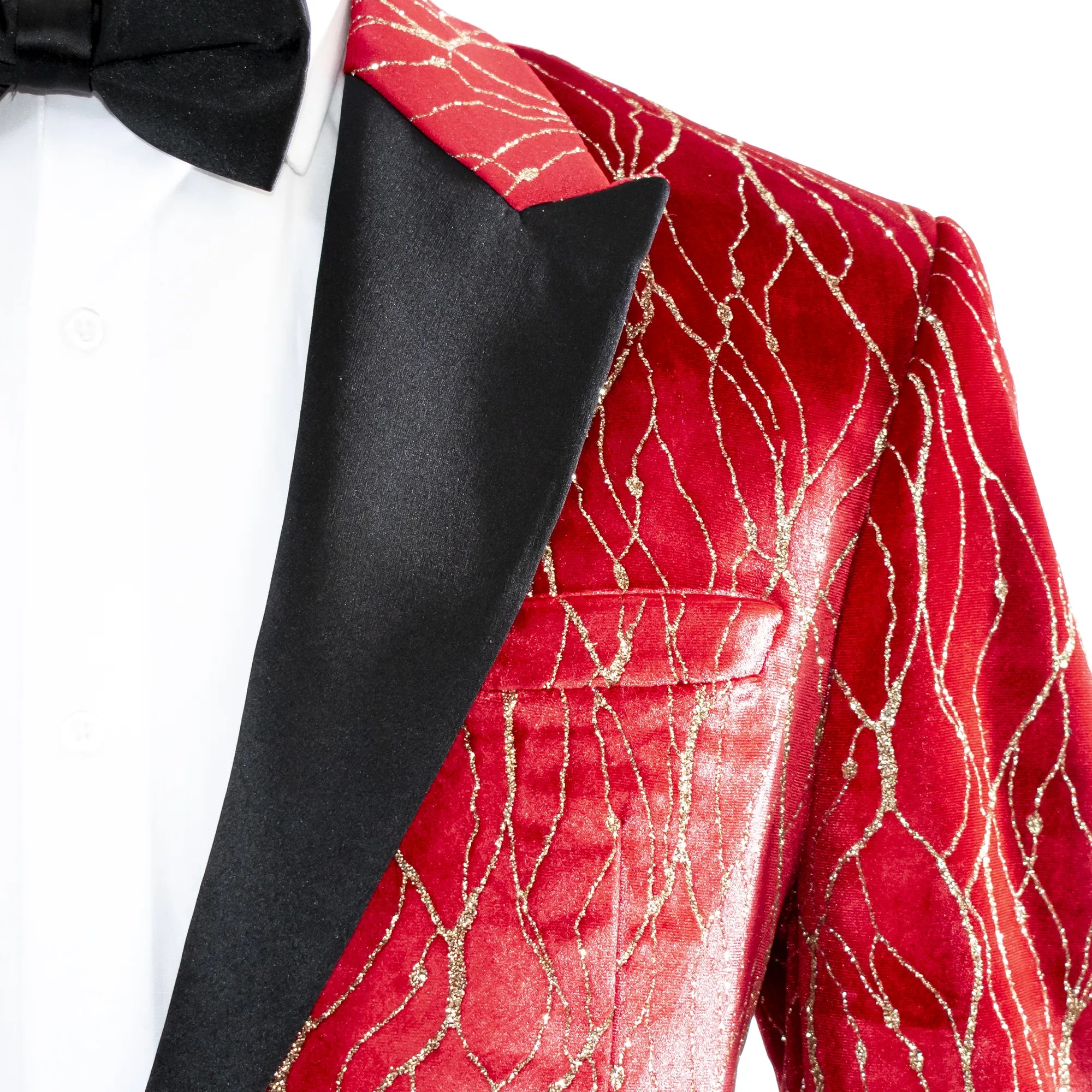 Claret Red Gold Strike Tailored-Fit Jacket
