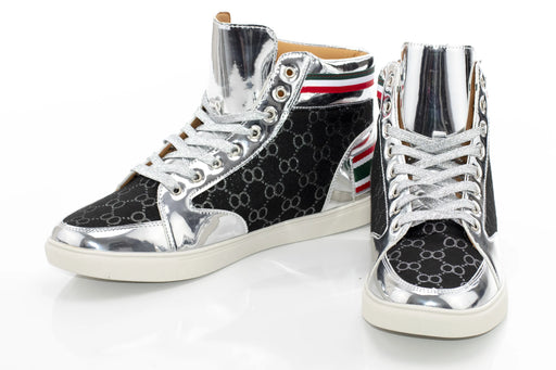 Men's Black And Platinum High-Top Sneaker