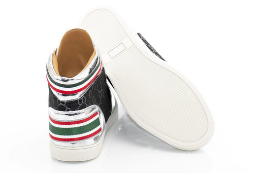 Men's Black And Platinum High-Top Sneaker
