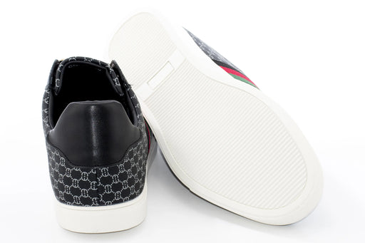 Black Leather Designer Low-Tops