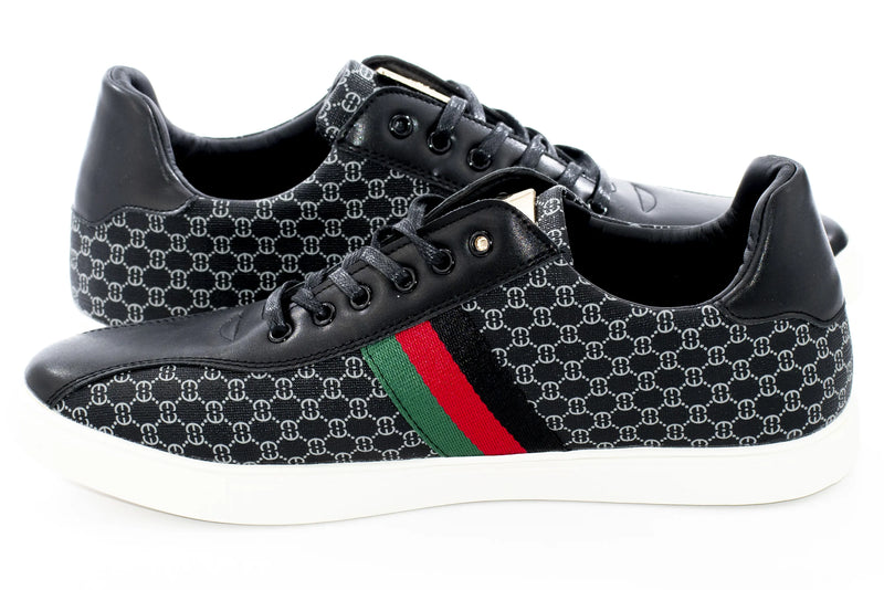 Black Leather Designer Low-Tops