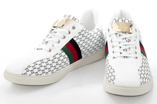 White Leather Designer Low-Tops