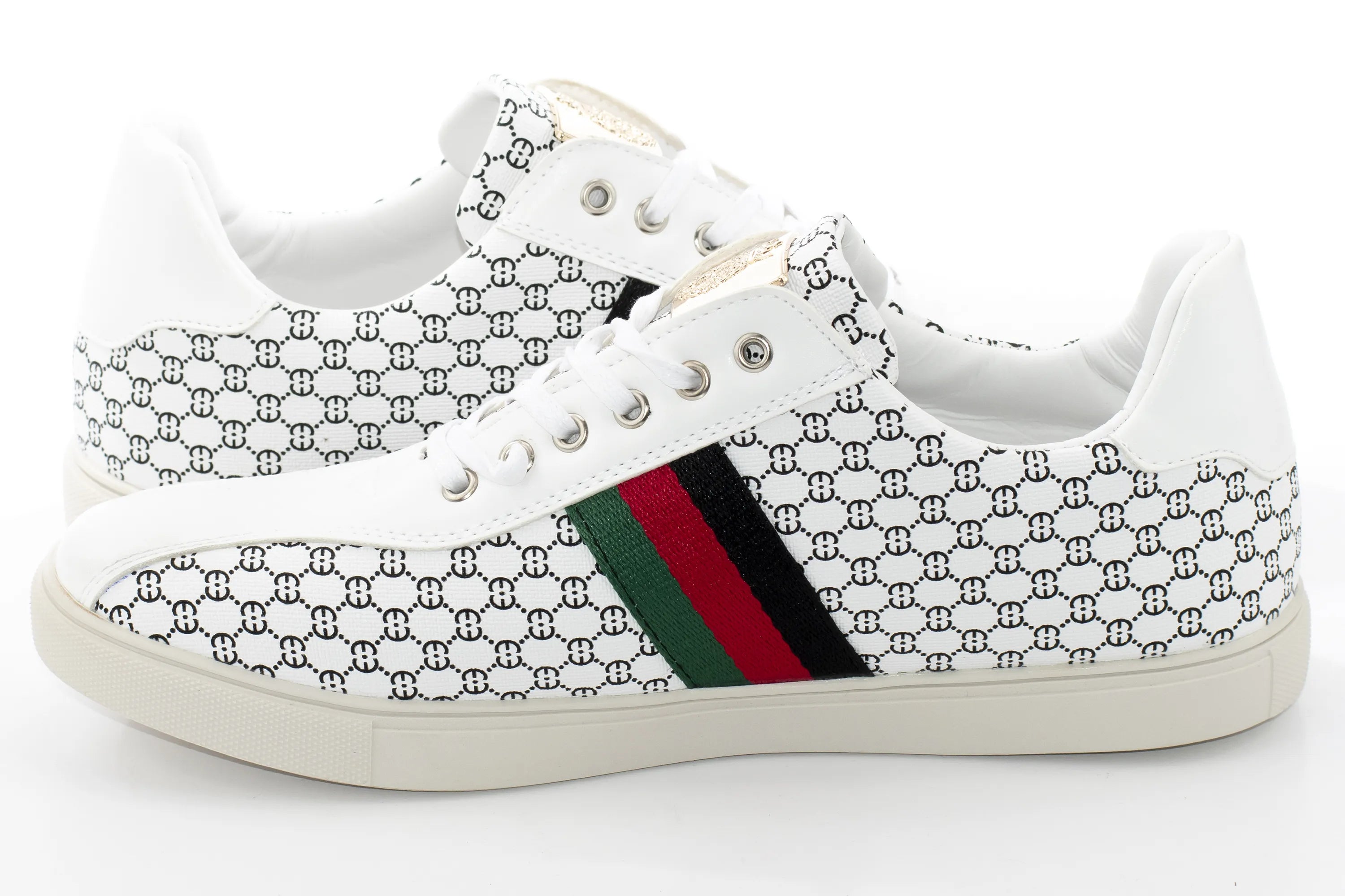 White Leather Designer Low-Tops