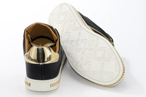 Black And Gold Lace-Up Sneaker Sole