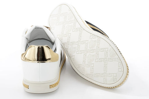 White And Gold Lace-Up Sneaker Sole
