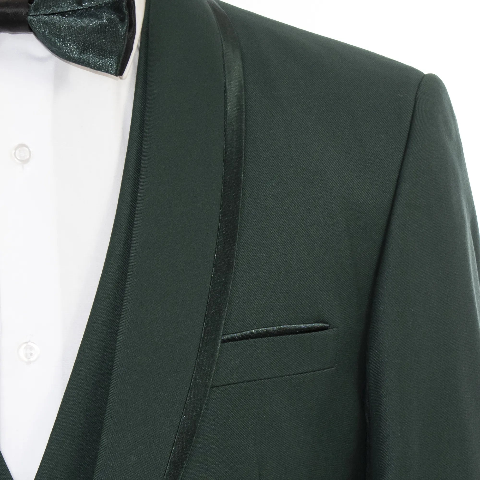 Hunter Green 3-Piece Tailored-Fit Tuxedo with Shawl Lapel