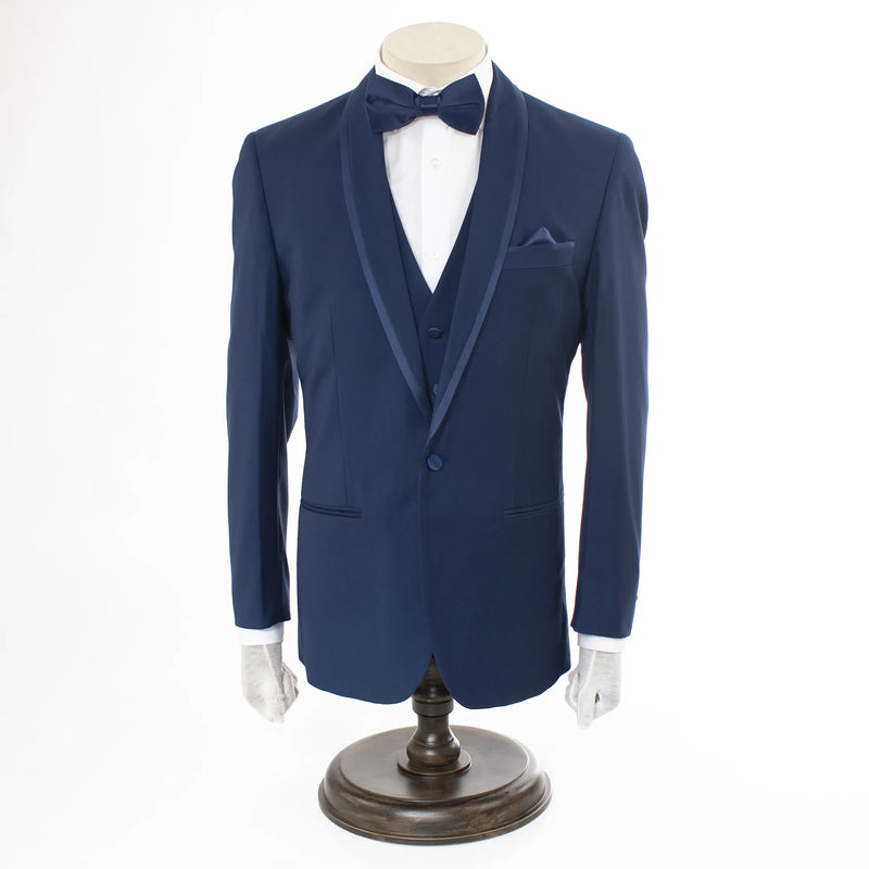 Sapphire 3-Piece Tailored-Fit Tuxedo with Shawl Lapel
