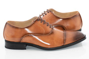 Men's Tan Leather Cap-Toe Oxford Dress Shoe
