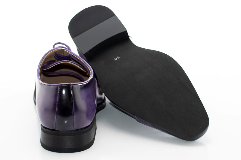 Men's Purple Leather Cap-Toe Oxford Dress Shoe
