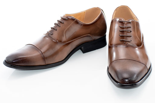 Men's Brown Leather Cap-Toe Oxford Dress Shoe