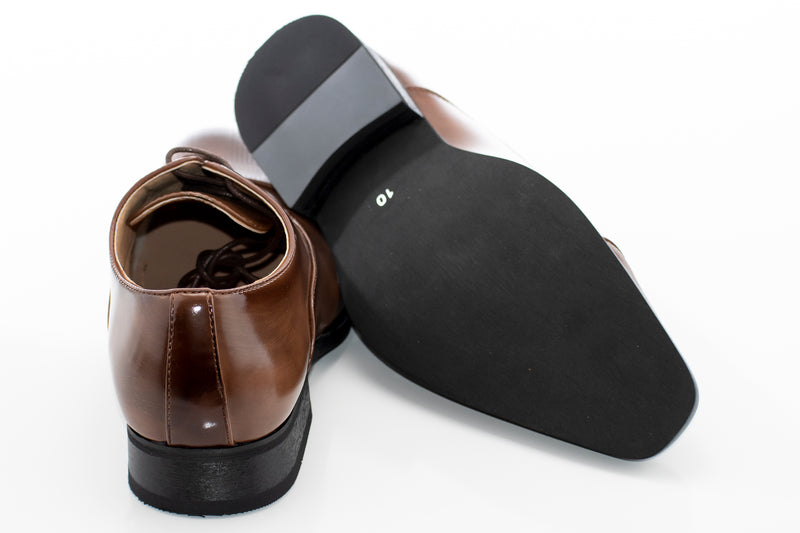 Men's Brown Leather Cap-Toe Oxford Dress Shoe