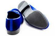 Men's Blue Velvet Crown Corona Dress Loafer