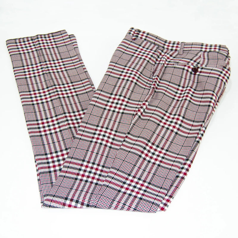 Burgundy Velour 3-Piece Slim-Fit Tuxedo