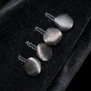 Men's Black Velvet Double-Breasted Slim-Fit Tuxedo With Peak Lapels