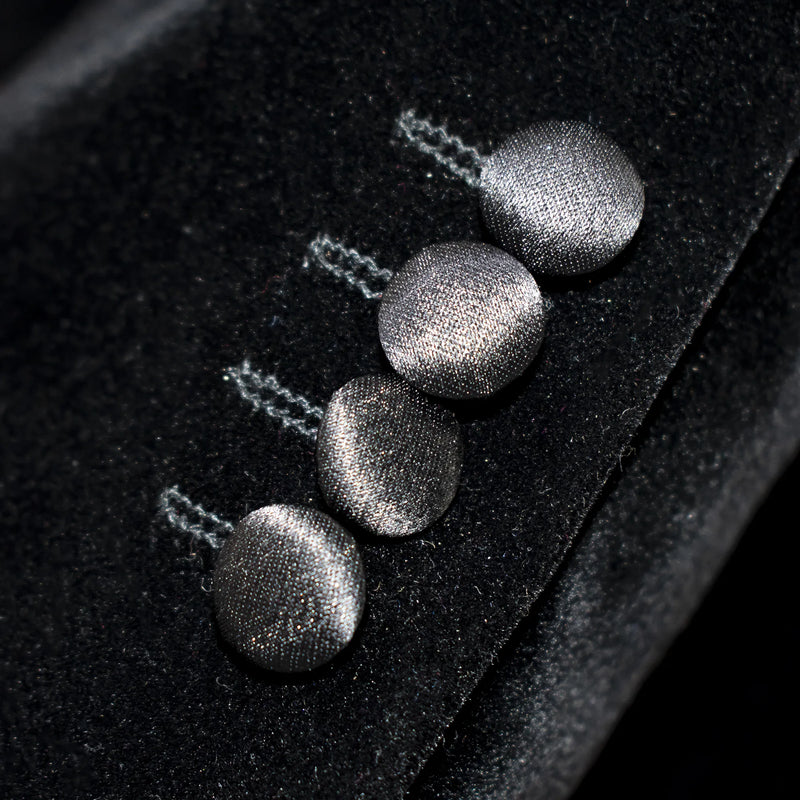 Men's Black Velvet Double-Breasted Slim-Fit Tuxedo With Peak Lapels