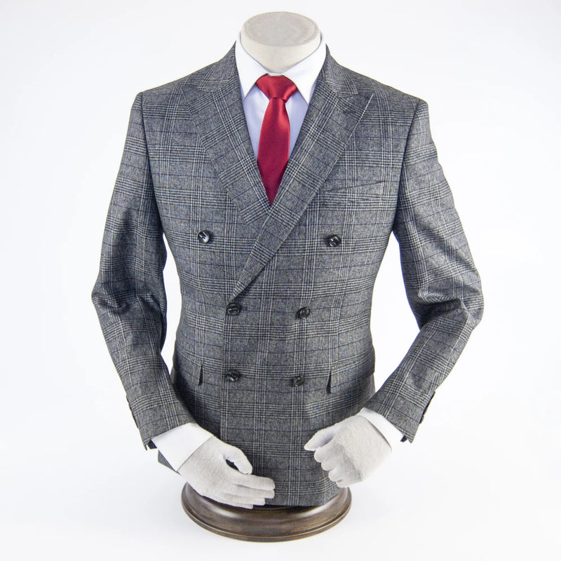 Gray Double-Breasted 2-Piece Slim-Fit Suit