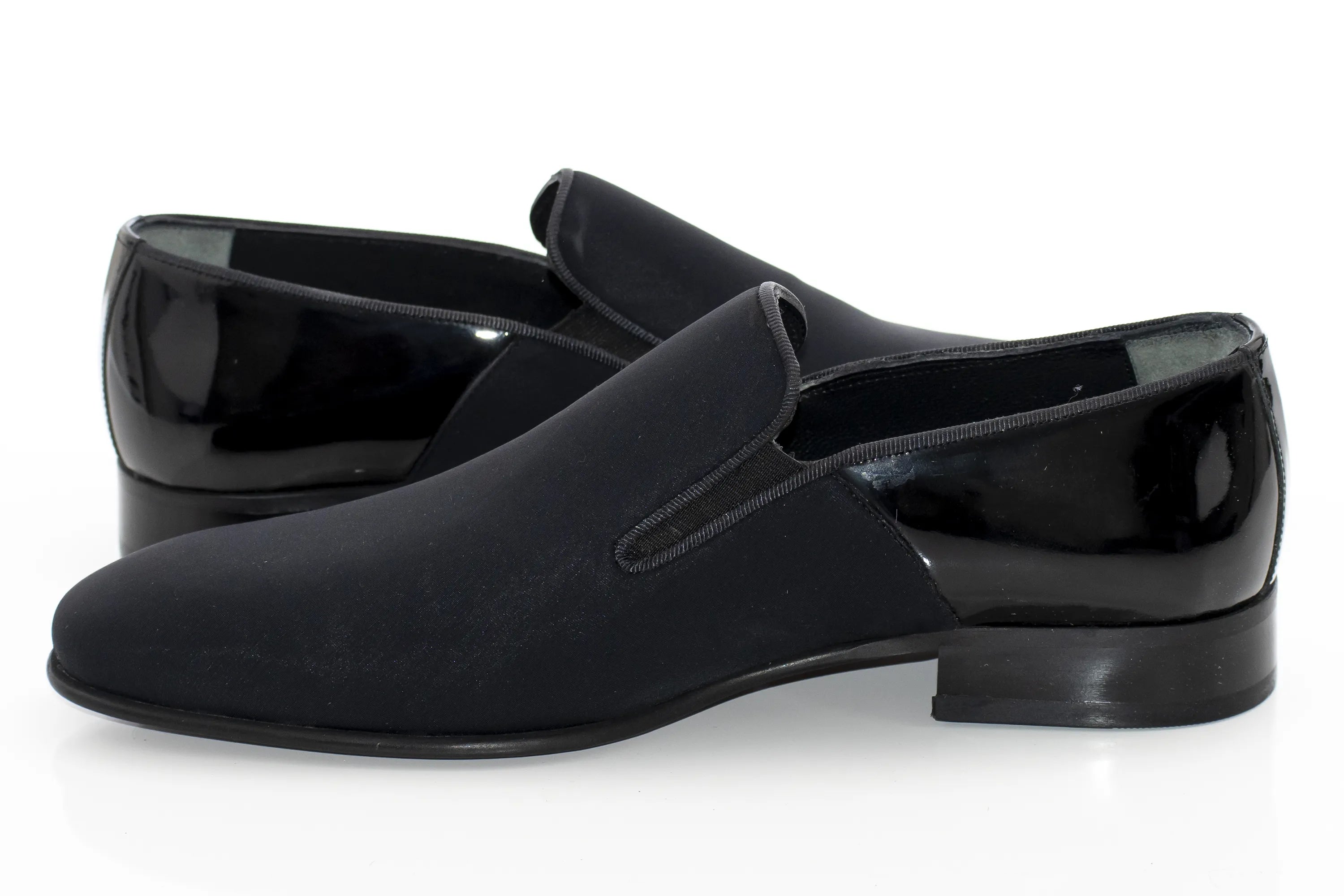 Black Satin Slip-On Loafers