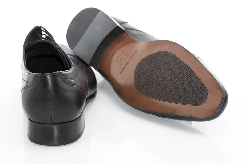 Black Cap-Toe Derby Lace-Ups