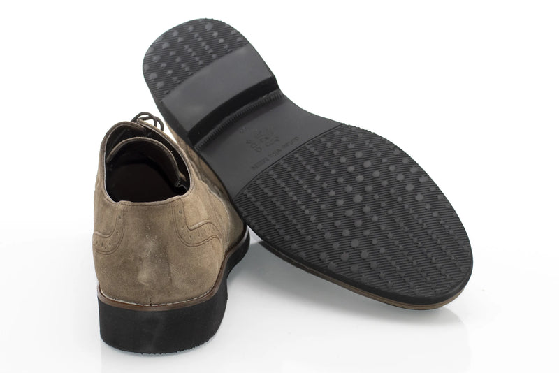 Dark Khaki Suede Brogue Derby Lace-Ups