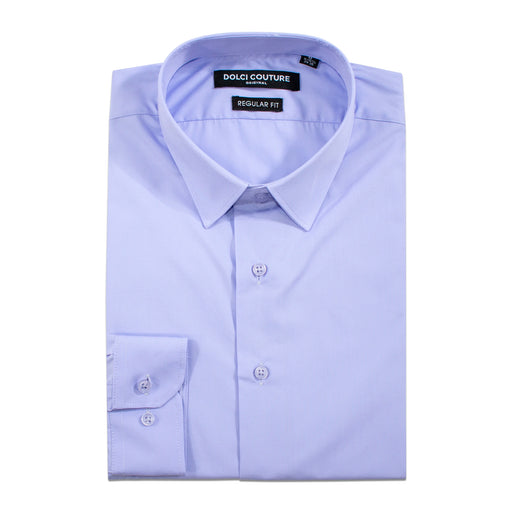Men's Lavender Stretch Regular-Fit Dress Shirt