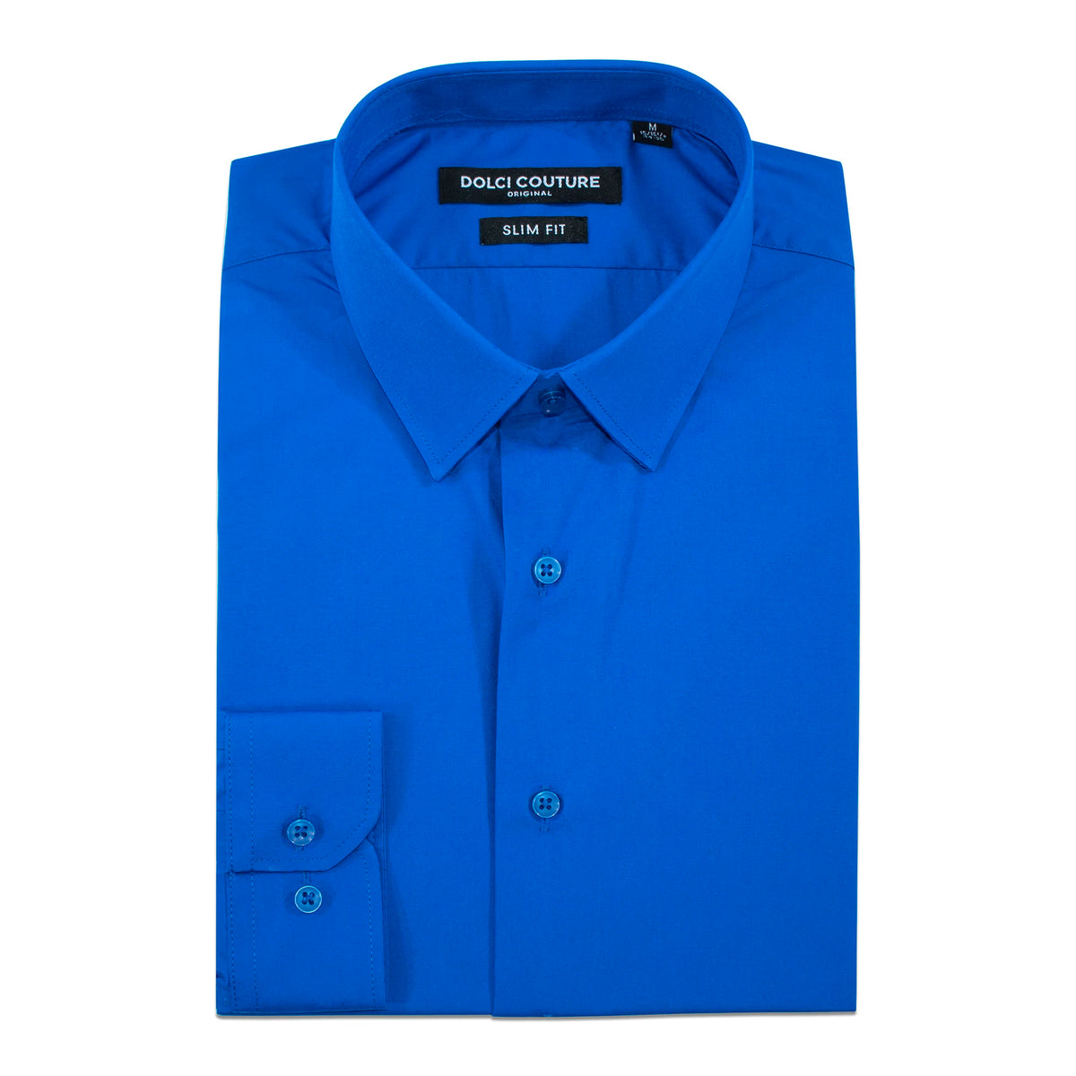 Royal Blue Stretch Slim-Fit Dress Shirt L/16-16.5/36-37 / Royal Blue