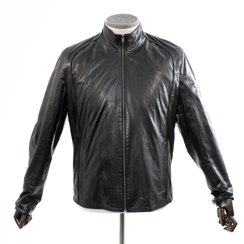 Black Lambskin Reversible Leather Jacket