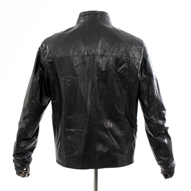 Black Lambskin Reversible Leather Jacket