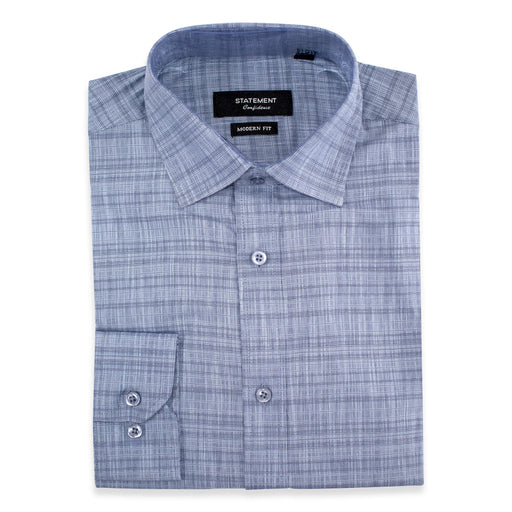 Men's Charcoal Gray Modern-Fit Dress Shirt
