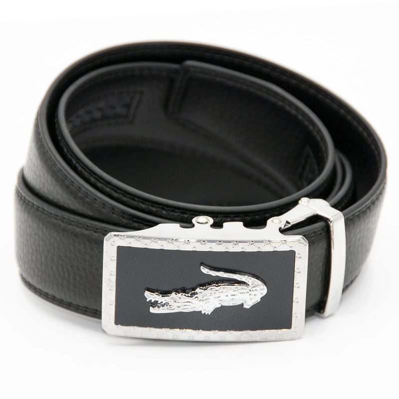 Men's Silver Crocodile Animal Belt Buckle